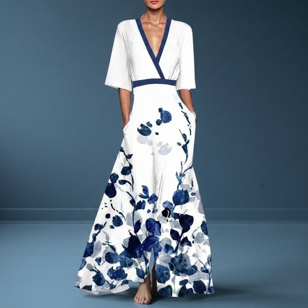 White / Navy Floral