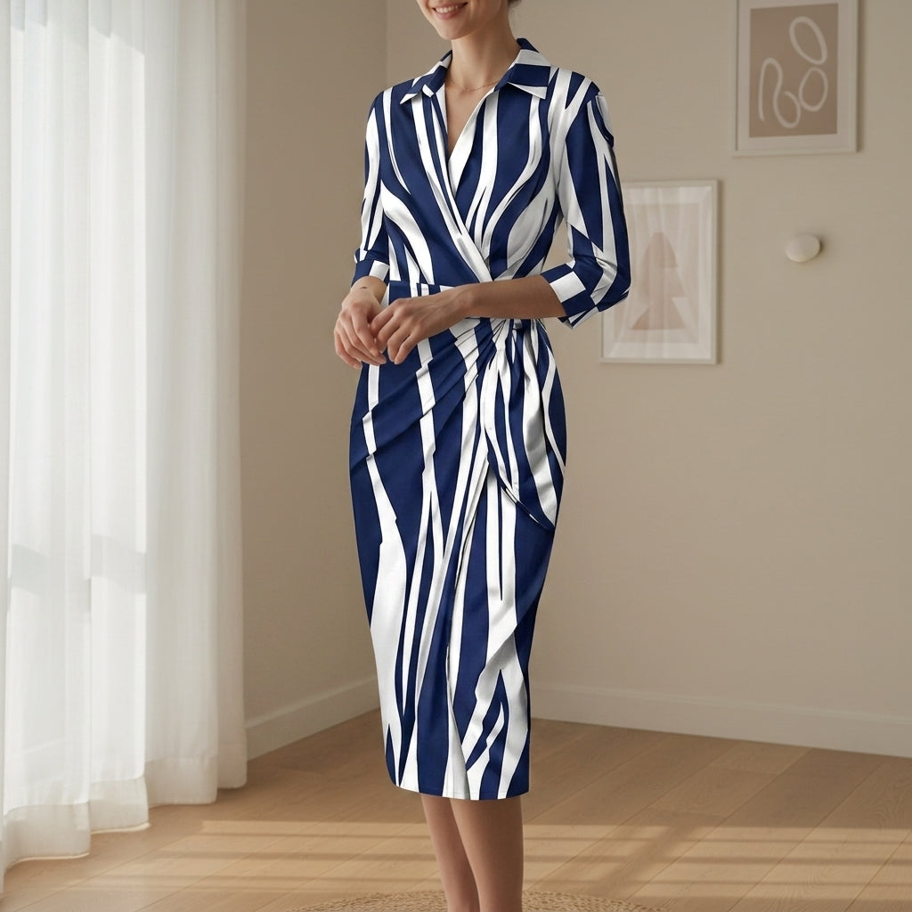 Navy White Stripe
