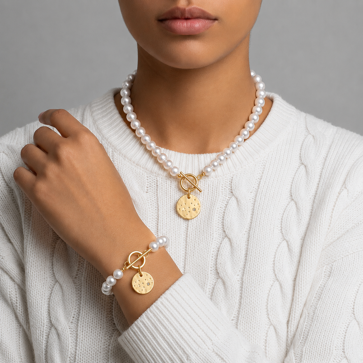 Mojacar Pearl Heart Jewelry Set