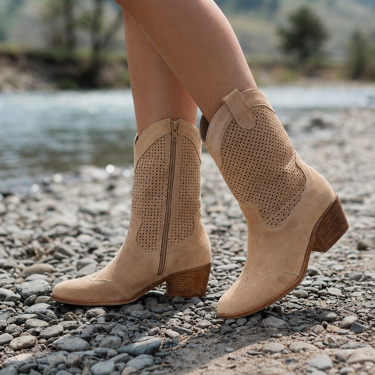 Gozo Perforated Western Boots