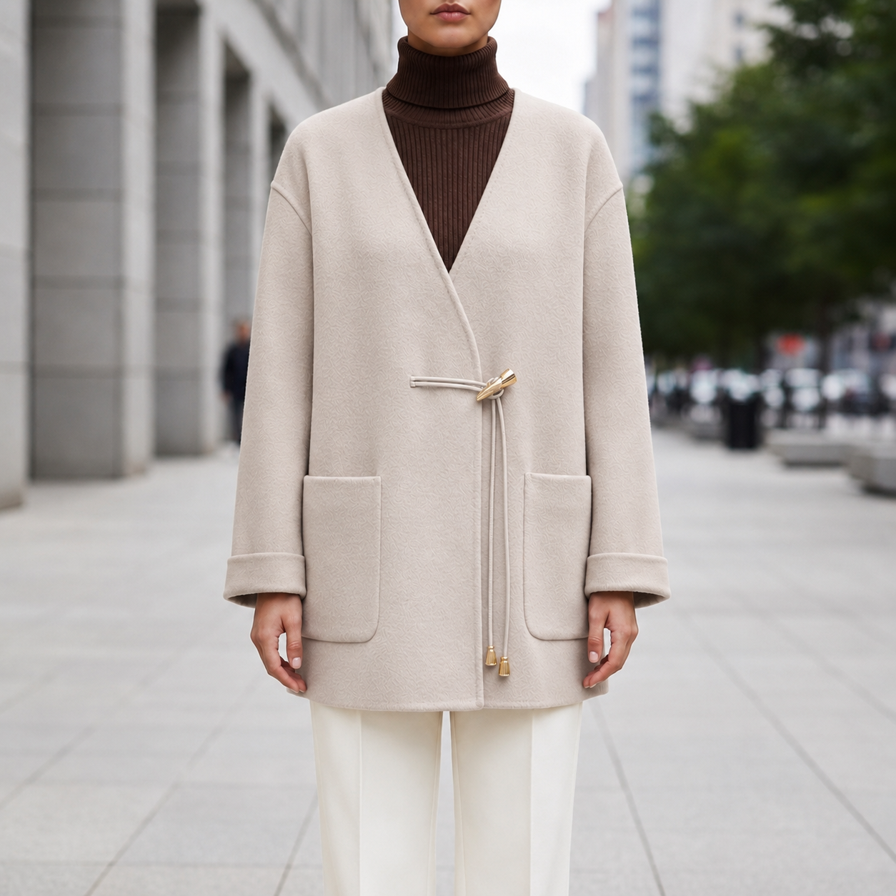 Jerez Belted Wool Cape Coat