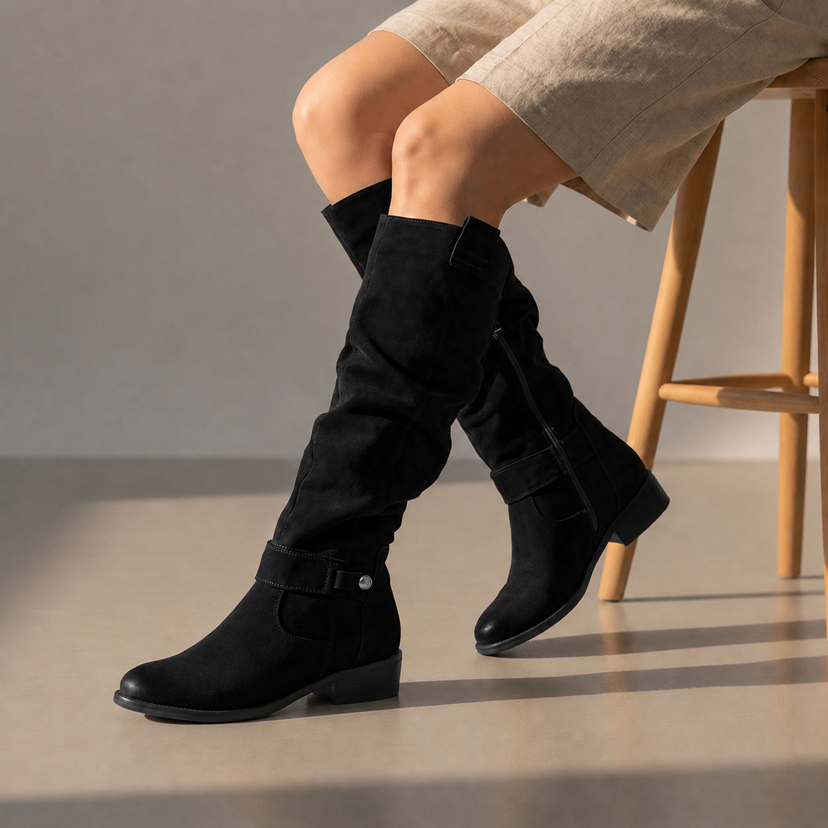 Beziers Suede Slouch Knee-High Boots