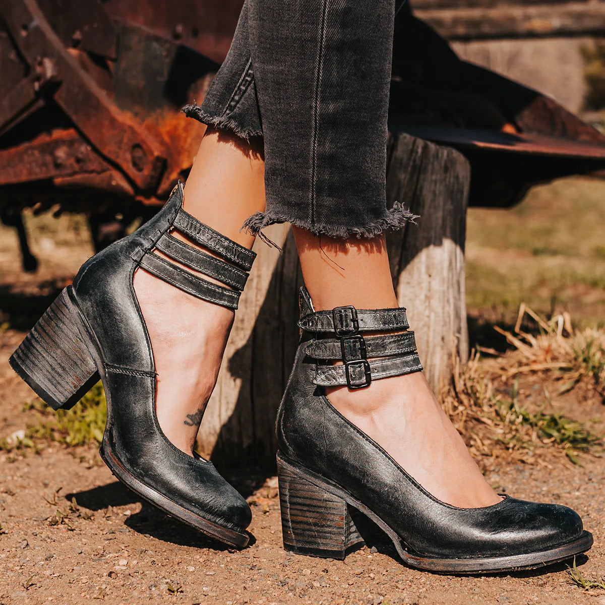 Aubrey Block Heel Ankle Shoes