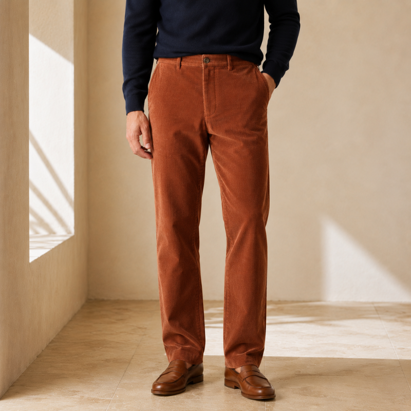 Men's Straight Leg Corduroy Trousers